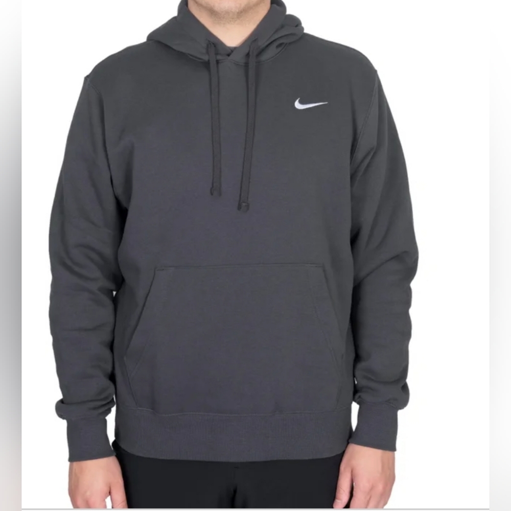New! Nike Pull Over Hoodie Men’s Club Fleece Hoodie Gray Color X-Large Size NWT!